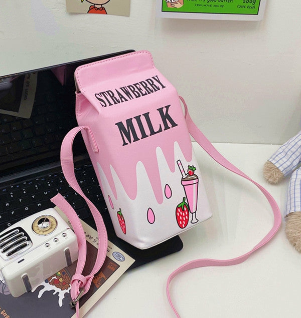 Bags/Wallets |  Kawaii Strawberry Milk Shoulder Bag Pn5131 Bags/Wallets Bags/Wallets