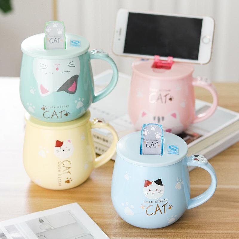 Bottles/Cups/Mugs |  Kawaii Cat Mugs Pn4712 Bottles/Cups/Mugs Blue