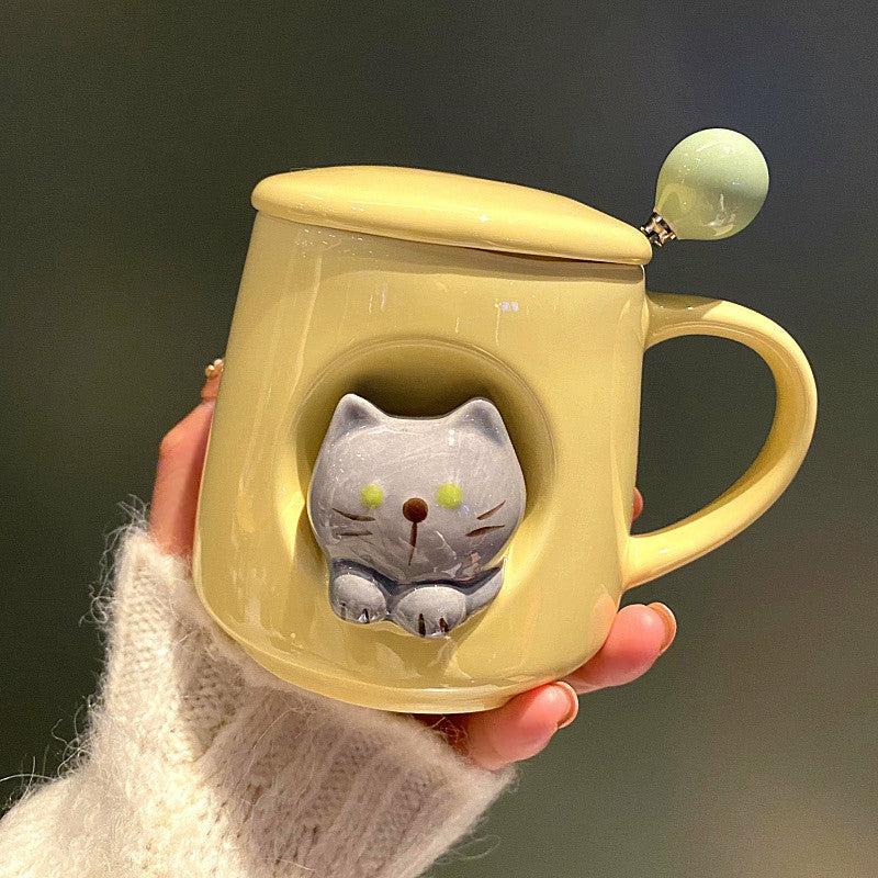 Bottles/Cups/Mugs |  Lovley Cat Mugs And Spoon Pn4196 Bottles/Cups/Mugs Blue