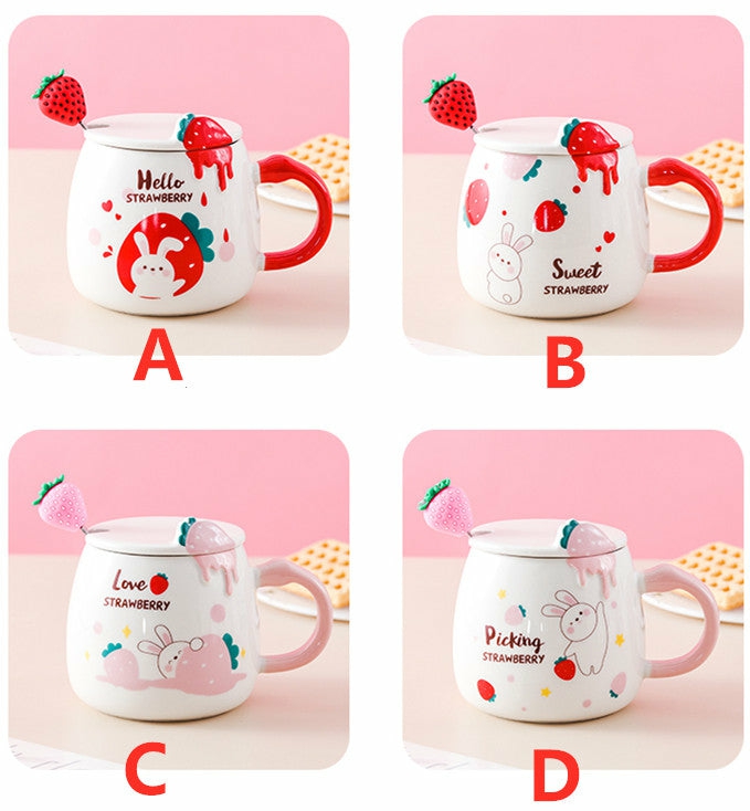 Bottles/Cups/Mugs |  Strawberry Rabbit Ceramic Mugs Pn4960 Bottles/Cups/Mugs Bottles/Cups/Mugs