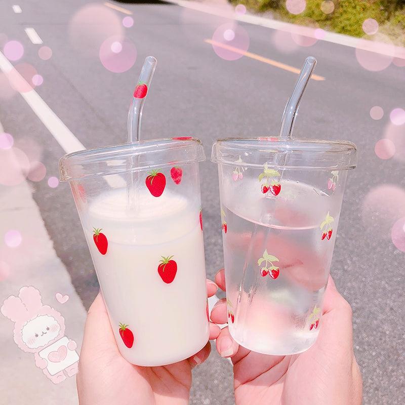 Bottles/Cups/Mugs |  Transparent Strawberry Water Cups Pn1132 Bottles/Cups/Mugs Bottles/Cups/Mugs