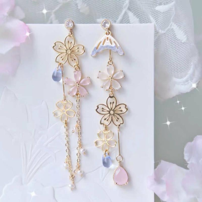 Earrings |  Cute Sakura Earrings/Clips  Pn3436 Earrings Earrings