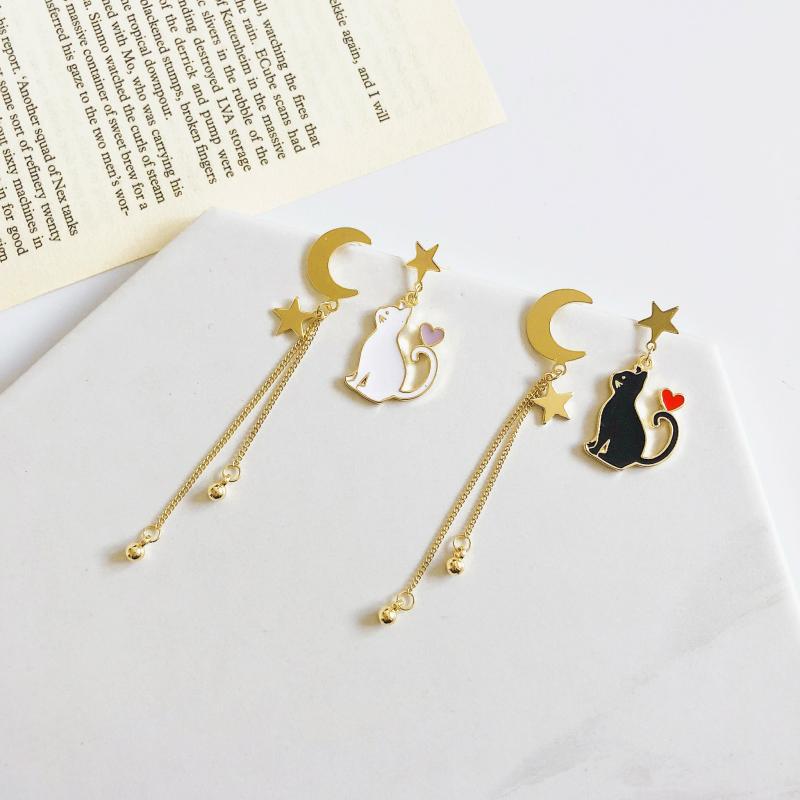 Earrings |  Lovely Cat Earrings Pn2266 Earrings Black cat