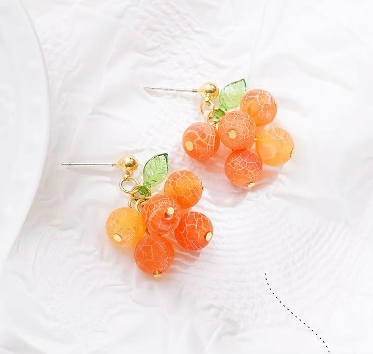 Earrings |  Pretty Orange Earrings/Clips Pn6691 Earrings Clips