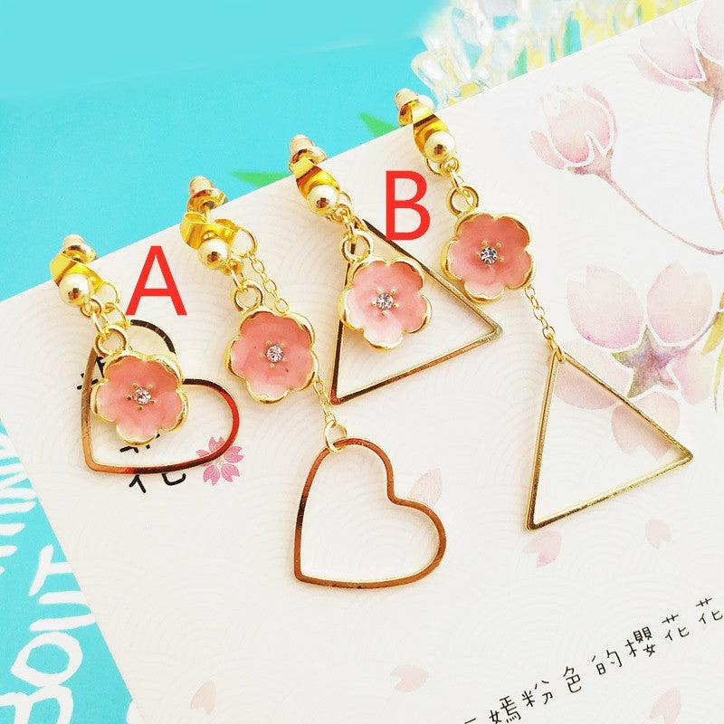 Earrings |  Pretty Sakura Heart Earrings Pn1733 Earrings Earrings