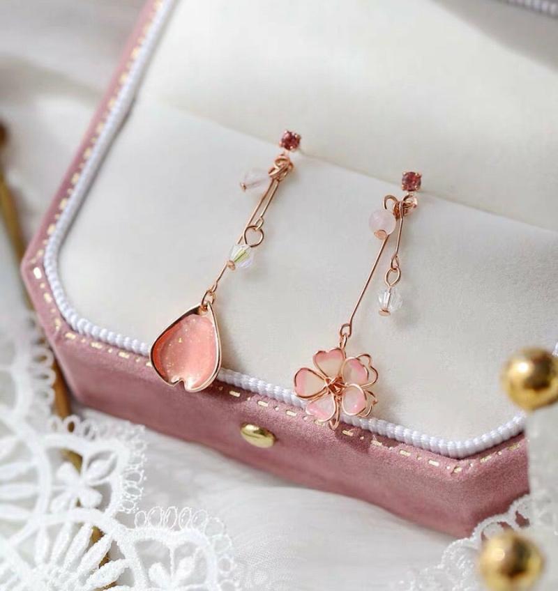 Earrings |  Sakura Asymmetric Earrings/Clips Pn3719 Earrings Clips