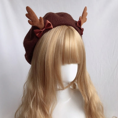 Hats |  Cute Antler Beret Pn3488 Hats Brown