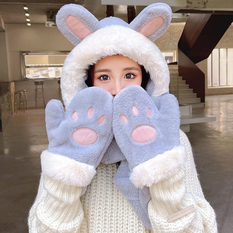 Hats |  Cute Ears Hats And Gloves Pn4497 Hats Blue