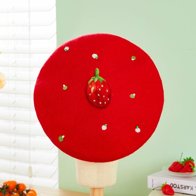 Hats |  Cute Strawberry Beret Pn4586 Hats Hats