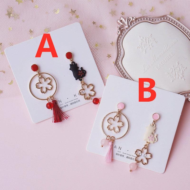 Necklaces/Chokers |  Cute Cat Sakura Earrings/Clips Pn3677 Necklaces/Chokers Necklaces/Chokers