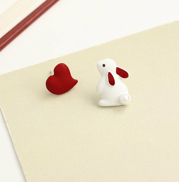 Necklaces/Chokers |  Cute Rabbit And Heart Earrings/Clips Pn4187 Necklaces/Chokers Clips