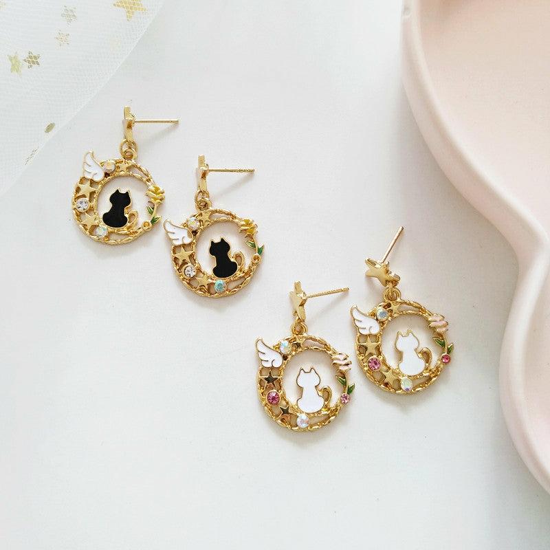 Necklaces/Chokers |  Lovely Cat Earrings Pn2218 Necklaces/Chokers Black cat