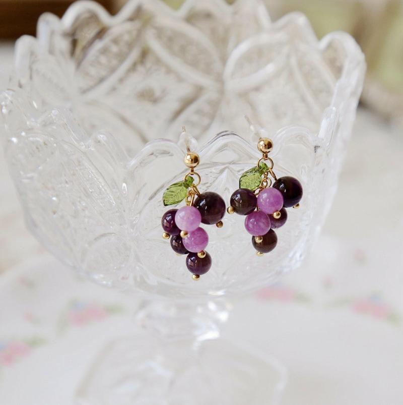 Necklaces/Chokers |  Purple Grapes Earrings/Clips Pn3985 Necklaces/Chokers Clips