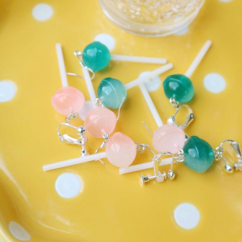 Necklaces/Chokers |  Sweet Sucker Earrings/Clips Pn4100 Necklaces/Chokers Clips / Green