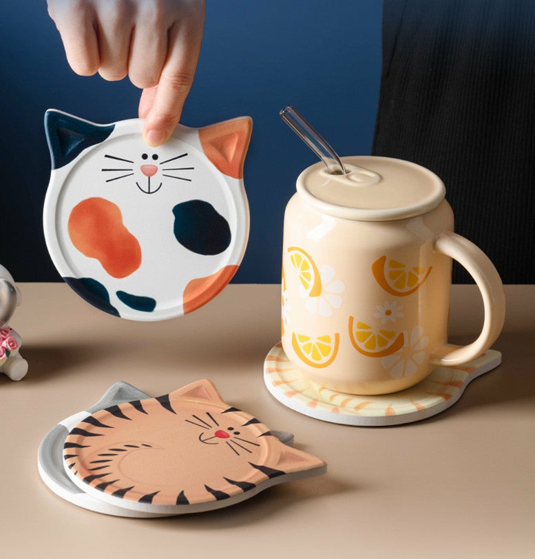 Bottles/Cups/Mugs |  Lovely Cat Cup Mat Coaster Pn4523 Bottles/Cups/Mugs Bottles/Cups/Mugs