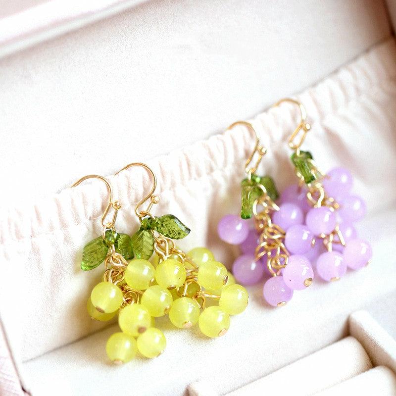 Necklaces/Chokers |  New Style Grapes Earrings/Clips Pn3169 Necklaces/Chokers Clips / Green